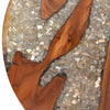 Carla Round Coffee Table with Black Metal Base | Teak & Mango Wood 24"
