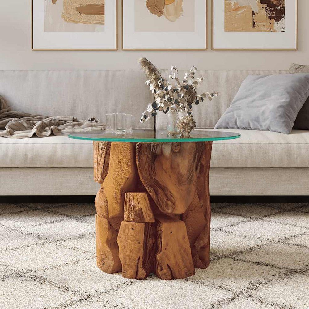 vidaXL Coffee Table Solid Teak Driftwood 23.6