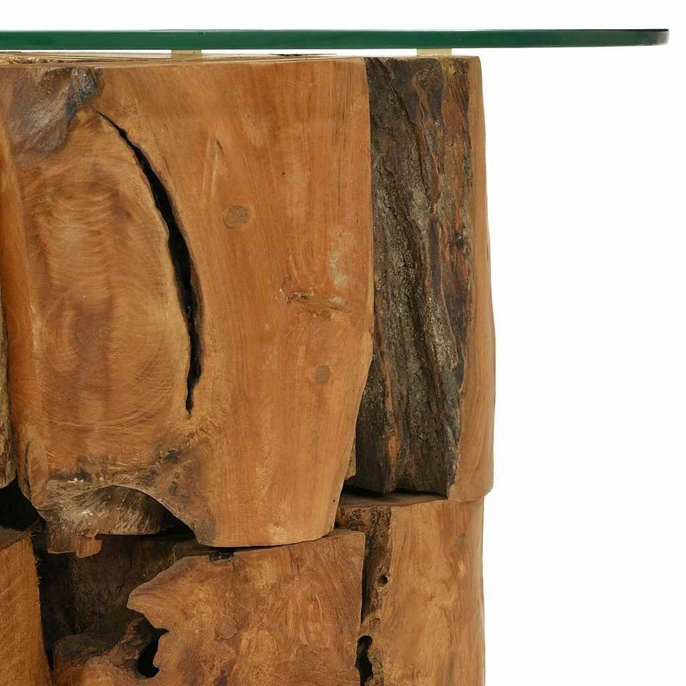 vidaXL Coffee Table Solid Teak Driftwood 23.6