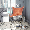 Ricky Vintage Butterfly Chair | Black Open Metal Frame | Brown Leather