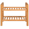 vidaXL Shoe Rack with 2 Shelves Solid Oak Wood 19.7"x10.6"x15.7
