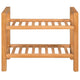 vidaXL Shoe Rack with 2 Shelves Solid Oak Wood 19.7"x10.6"x15.7