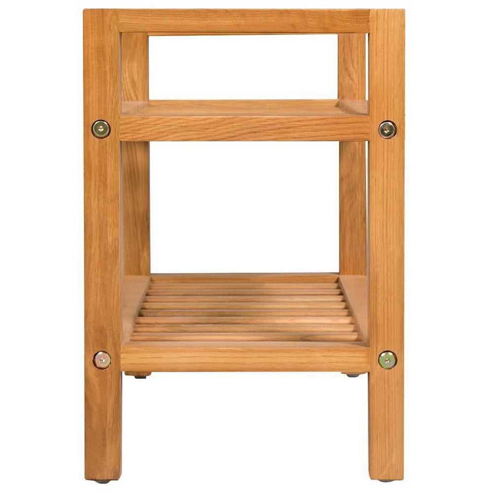 vidaXL Shoe Rack with 2 Shelves Solid Oak Wood 19.7"x10.6"x15.7