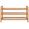 vidaXL Shoe Rack with 3 Shelves Solid Oak Wood 39.4"x10.6"x23.6