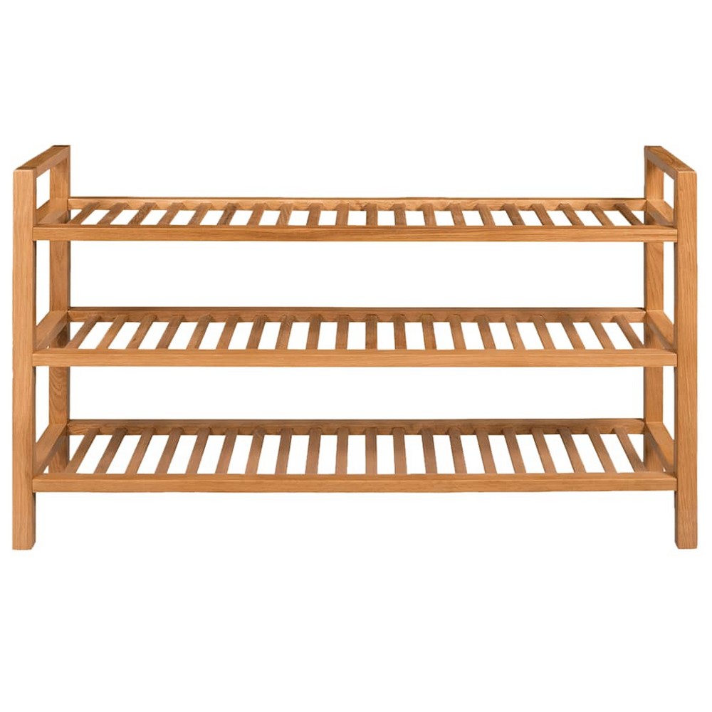 vidaXL Shoe Rack with 3 Shelves Solid Oak Wood 39.4"x10.6"x23.6