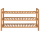 vidaXL Shoe Rack with 3 Shelves Solid Oak Wood 39.4"x10.6"x23.6