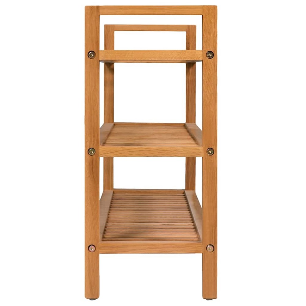 vidaXL Shoe Rack with 3 Shelves Solid Oak Wood 39.4"x10.6"x23.6