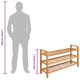vidaXL Shoe Rack with 3 Shelves Solid Oak Wood 39.4"x10.6"x23.6