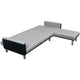 vidaXL L-shaped Sofa Bed Fabric Black and Gray