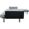 vidaXL L-shaped Sofa Bed Fabric Black and Gray