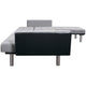 vidaXL L-shaped Sofa Bed Fabric Black and Gray