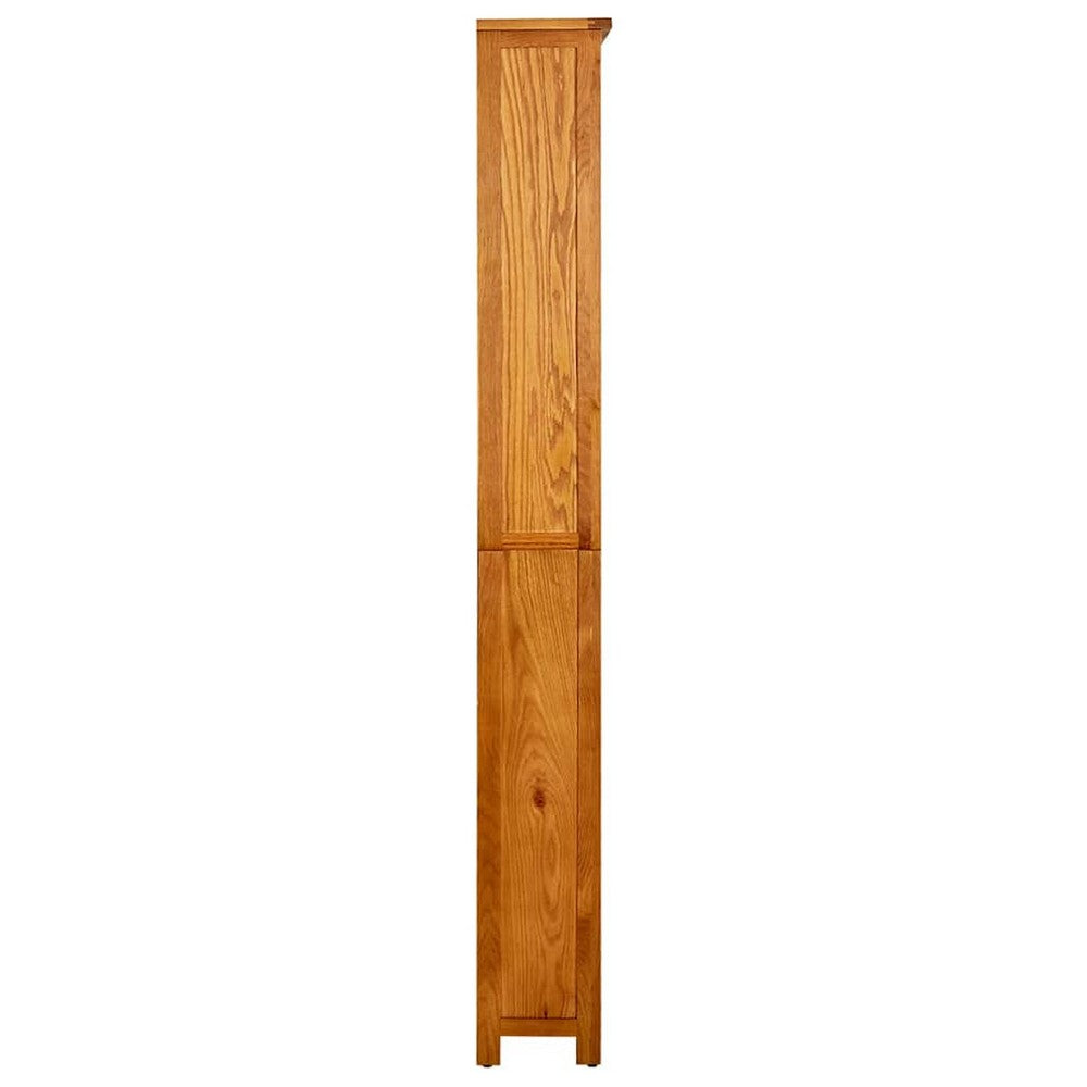 vidaXL 6-Tier Bookcase 31.5"x8.9"x70.9" Solid Oak Wood