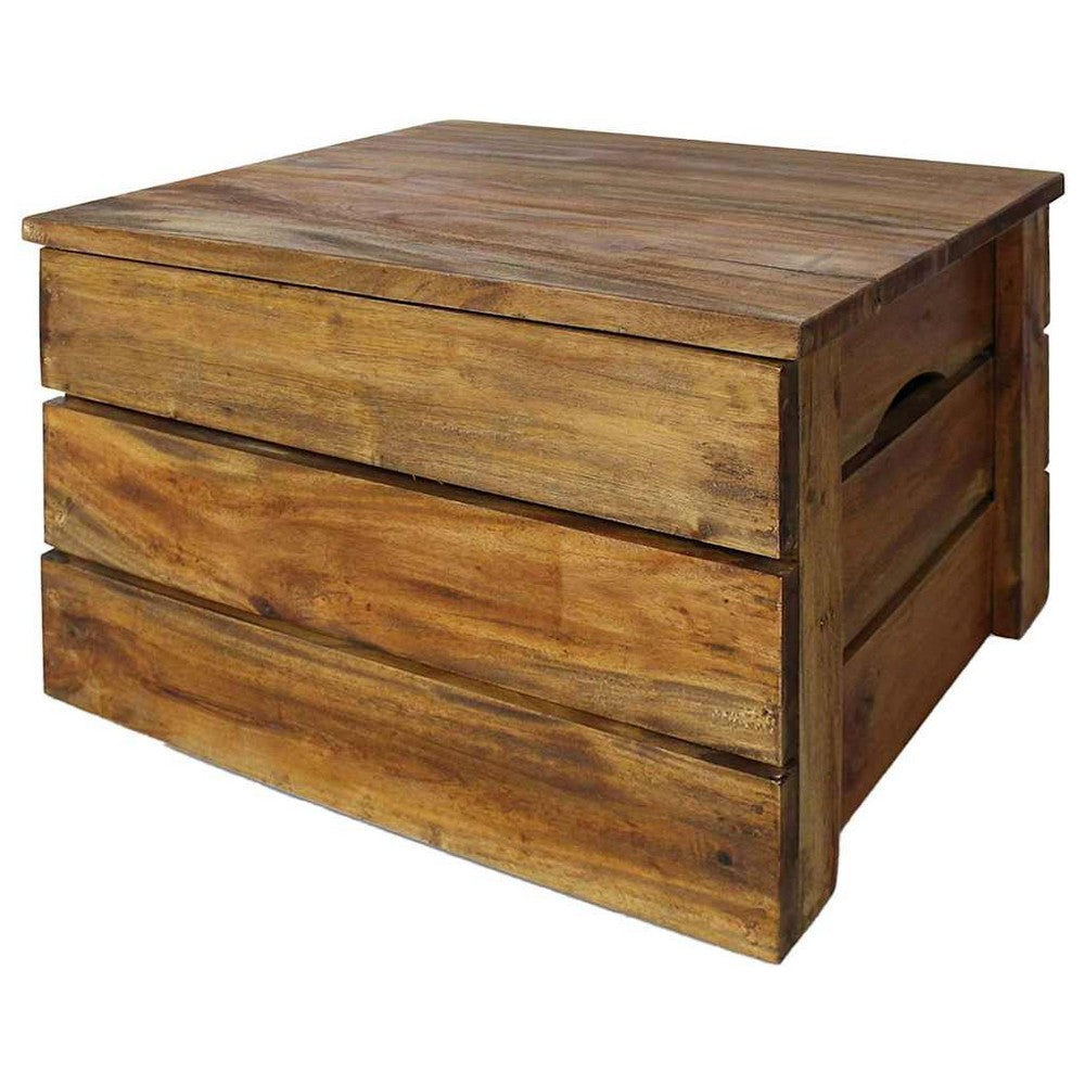 vidaXL Storage Crate Set 2 Pieces Solid Mahogany Wood