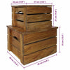 vidaXL Storage Crate Set 2 Pieces Solid Mahogany Wood