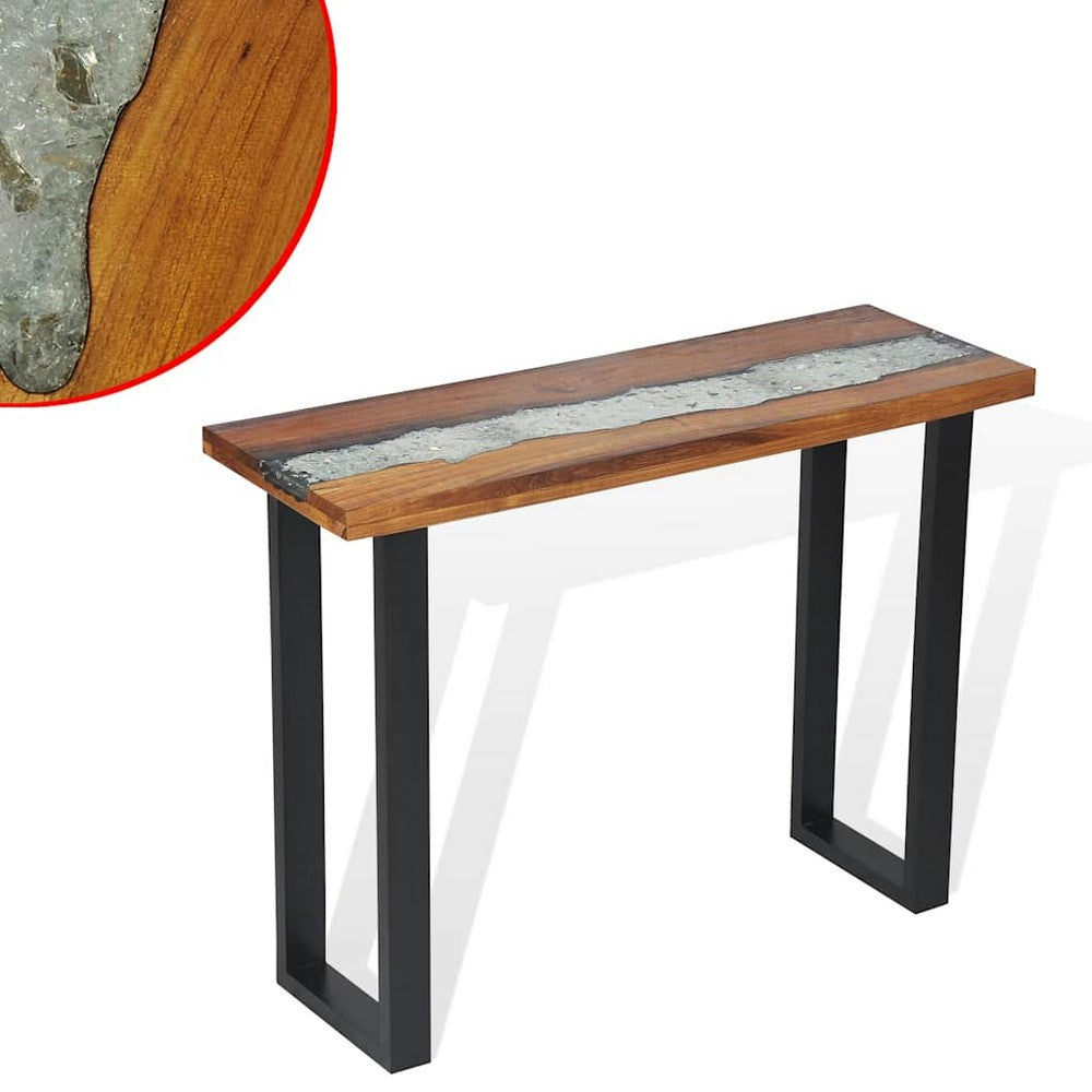 vidaXL Console Table Teak 39.4"x13.8"x29.5