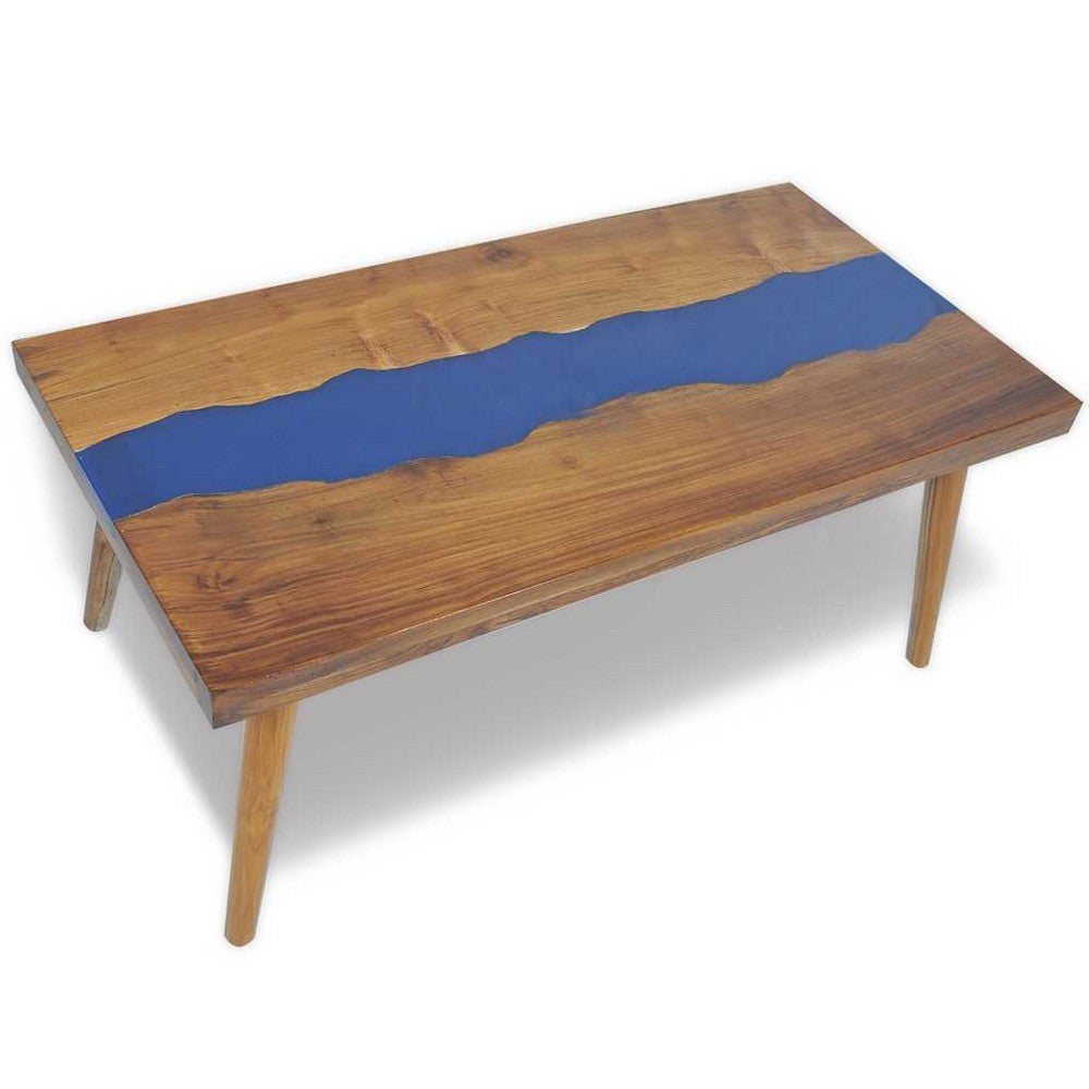 vidaXL Coffee Table Teak Resin 39.4"x19.7"x15.7