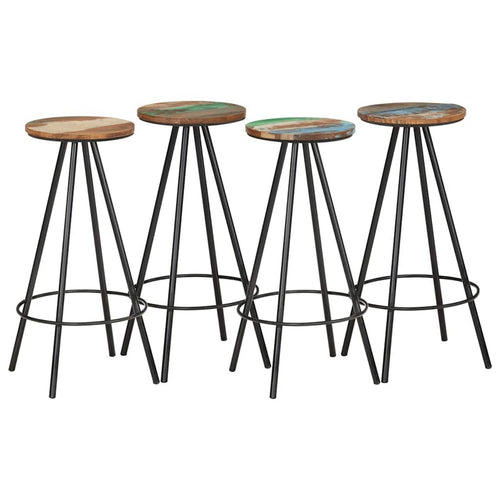 vidaXL Bar Stools 4 pcs Solid Reclaimed Wood
