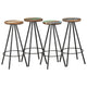 vidaXL Bar Stools 4 pcs Solid Reclaimed Wood