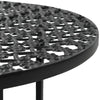 Tyler Round Bistro Table with Lattice Design | Lower Shelf | Black Metal 16"