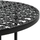 Tyler Round Bistro Table with Lattice Design | Lower Shelf | Black Metal 16"