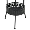 Tyler Round Bistro Table with Lattice Design | Lower Shelf | Black Metal 16"
