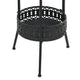 Tyler Round Bistro Table with Lattice Design | Lower Shelf | Black Metal 16"