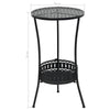 Tyler Round Bistro Table with Lattice Design | Lower Shelf | Black Metal 16"
