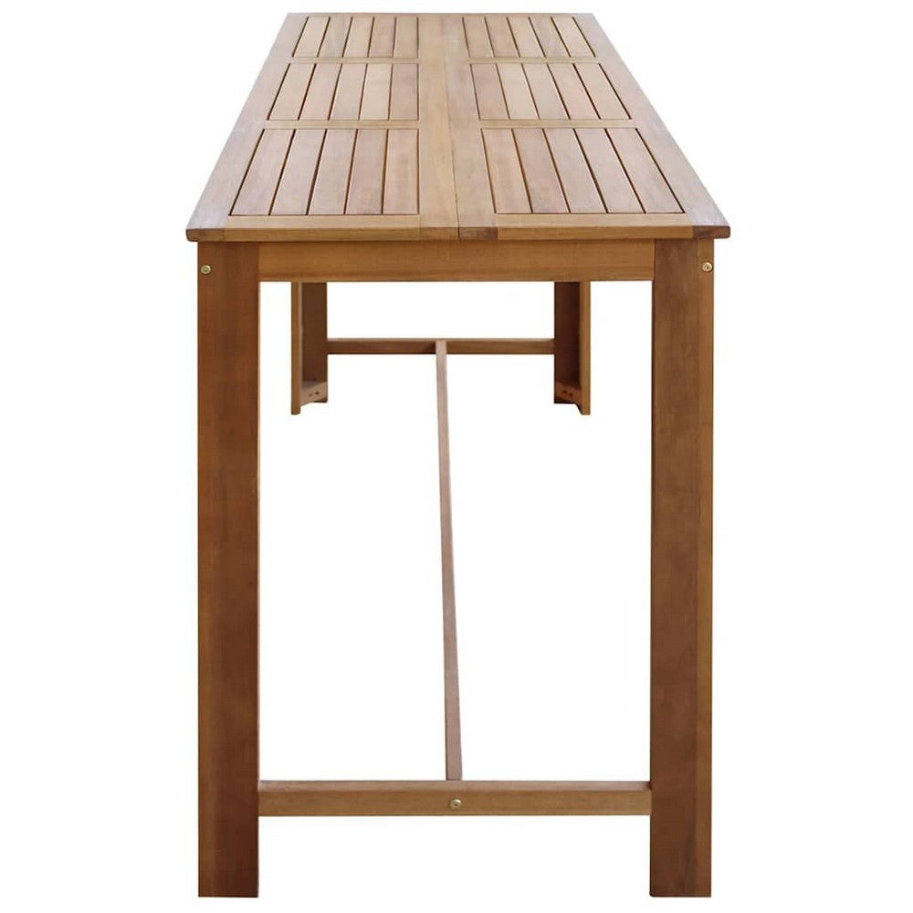Asher Rectangular Bar Dining Table | Natural Solid Acacia Wood 59"