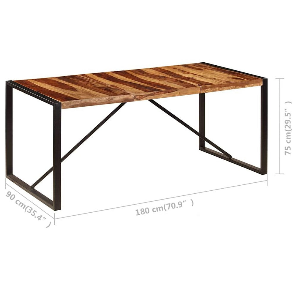 vidaXL Dining Table 70.9"x35.4"x29.5" Solid Acacia Wood