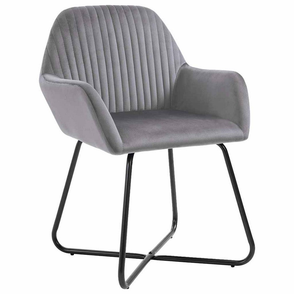 vidaXL Dining Chairs 2 pcs Gray Velvet