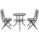vidaXL 3 Piece Bistro Set Ceramic Tile Black and White