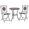 vidaXL 3 Piece Mosaic Bistro Set Ceramic Tile Orange/Gray
