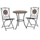 vidaXL 3 Piece Mosaic Bistro Set Ceramic Tile Orange/Gray