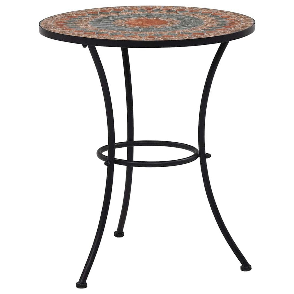 vidaXL 3 Piece Mosaic Bistro Set Ceramic Tile Orange/Gray