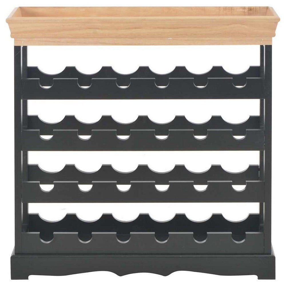 vidaXL Wine Cabinet Black 27.6"x8.9"x27.8" MDF