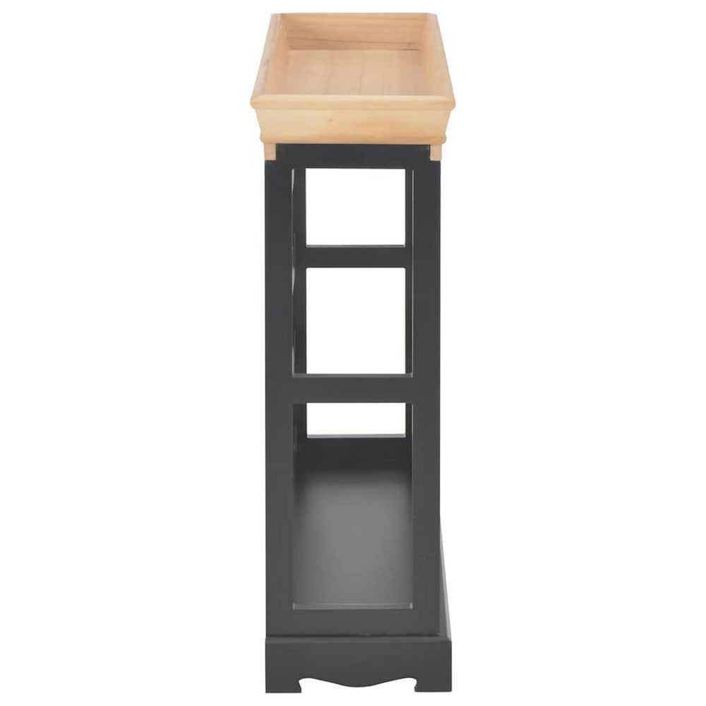 vidaXL Wine Cabinet Black 27.6"x8.9"x27.8" MDF