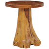 Vera Round Coffee Table with Pedestal Base | Natural Solid Teak Wood 16"