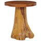 Vera Round Coffee Table with Pedestal Base | Natural Solid Teak Wood 16"