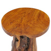Vera Round Coffee Table with Pedestal Base | Natural Solid Teak Wood 16"