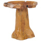 Vera Round Coffee Table with Pedestal Base | Natural Solid Teak Wood 16"