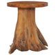 Vera Round Coffee Table with Pedestal Base | Natural Solid Teak Wood 16"