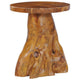 Vera Round Coffee Table with Pedestal Base | Natural Solid Teak Wood 16"