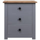 Drew Bedside Cabinet with 3 Drawers | Gray Solid Pine Wood 23"