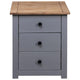 Drew Bedside Cabinet with 3 Drawers | Gray Solid Pine Wood 23"