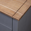 Drew Bedside Cabinet with 3 Drawers | Gray Solid Pine Wood 23"