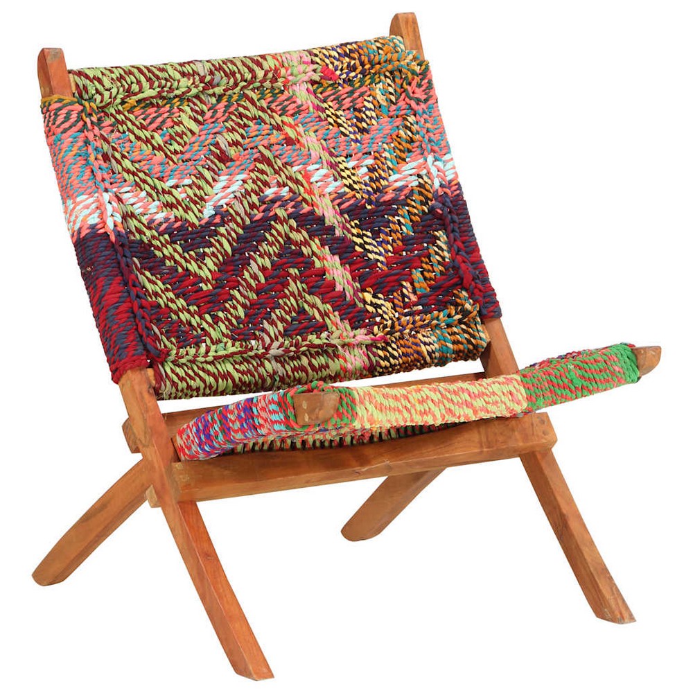 vidaXL Chindi Folding Chair Multicolours Fabric