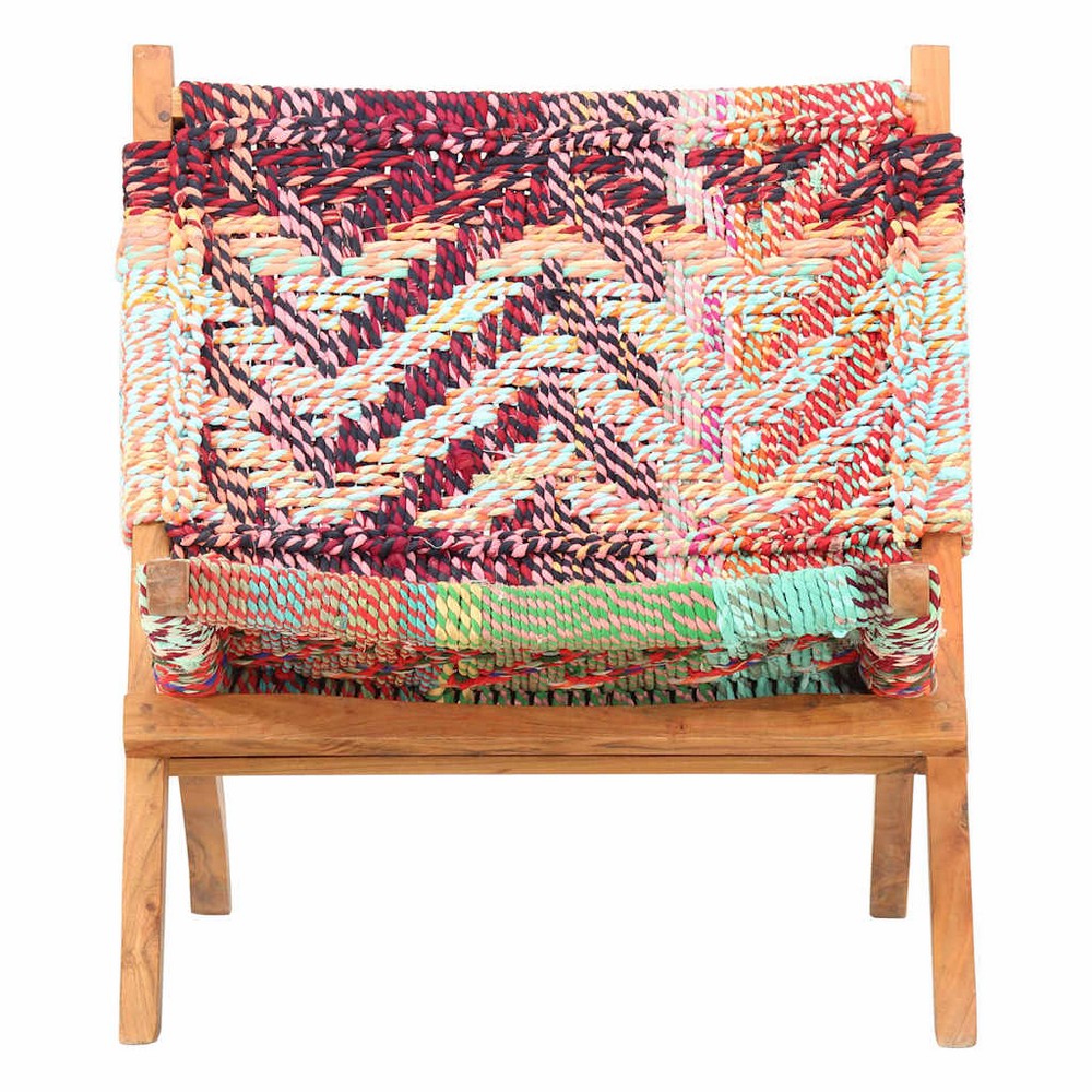 vidaXL Chindi Folding Chair Multicolours Fabric