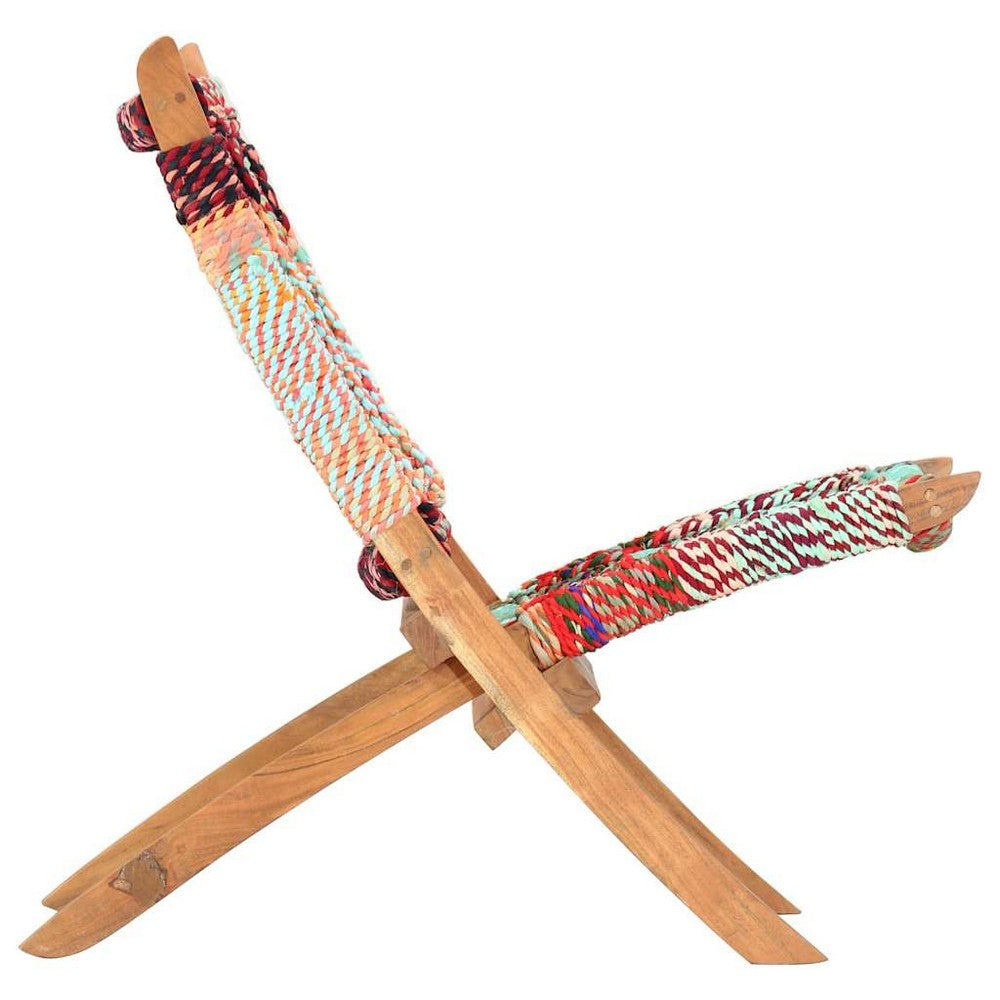 vidaXL Chindi Folding Chair Multicolours Fabric