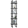 vidaXL 5-Tier Book Cabinet Black 15.7"x11.8"x68.9" Engineered Wood
