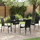 Jeff Outdoor Dining Chair with Steel Frame | Set of 4 | Black Rattan